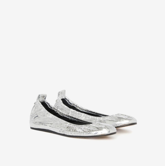 Isabel Marant metallic leather lambskin ballet flats NWT Sz 38 40 41 - Picture 1 of 4